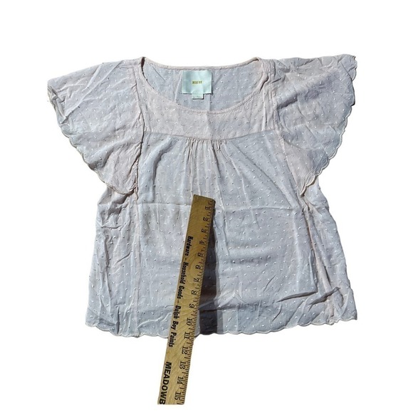 Anthropologie Maeve Women's Pink Flutter Sleeve Top. Light Pink. Sz. 0. - Picture 6 of 6
